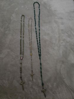3 rosary necklaces