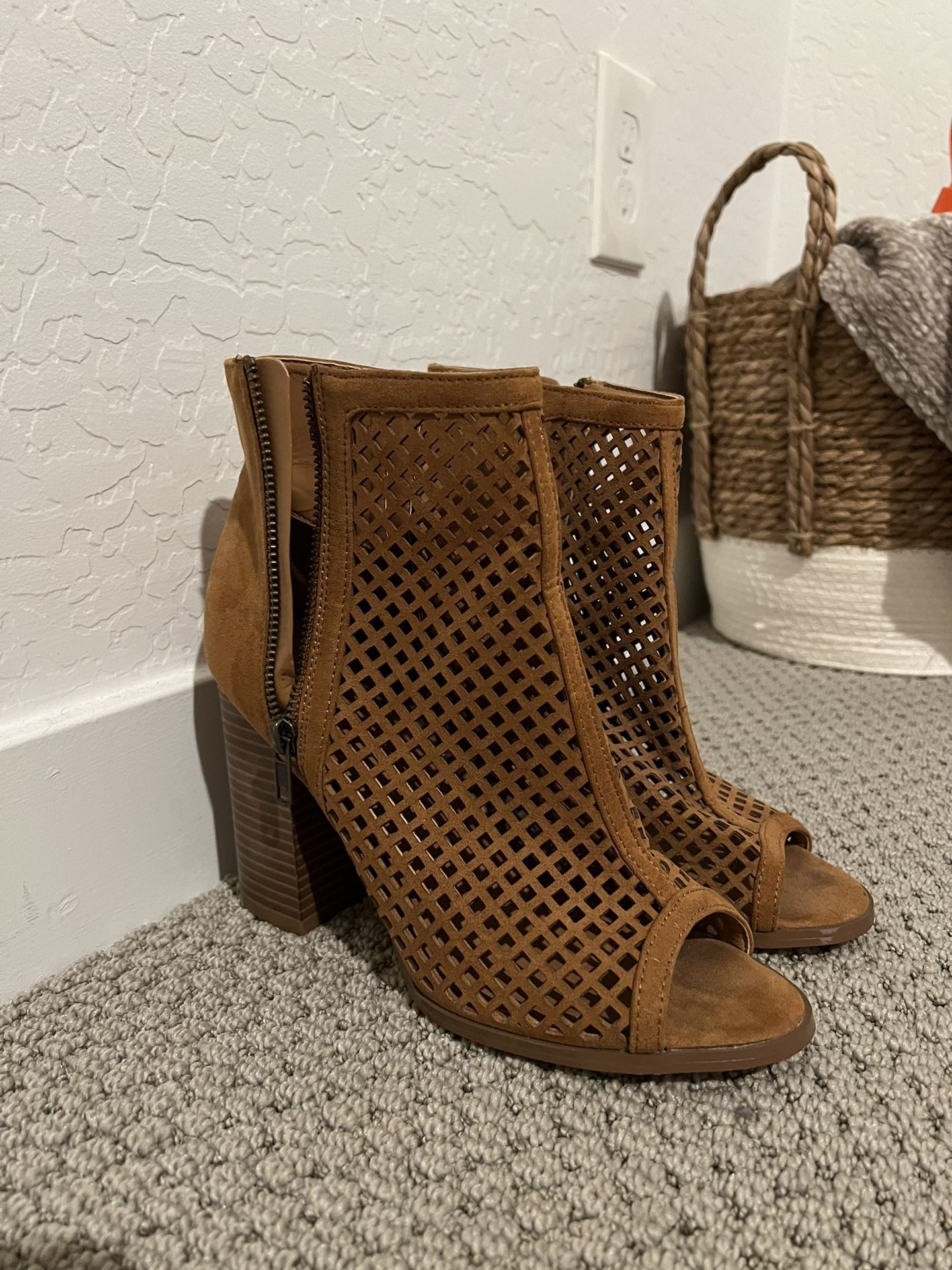 Boho Brown Heeled Booties