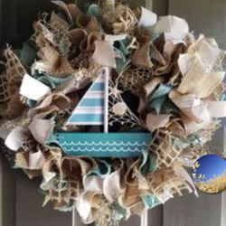 Coastal Sailboat Wreath