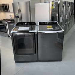 BRAND NEW Samsung top loading washer and  dryer set!