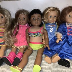 American Girl Dolls Lot Of 5 Dolls Found In Estate Cleanout 
