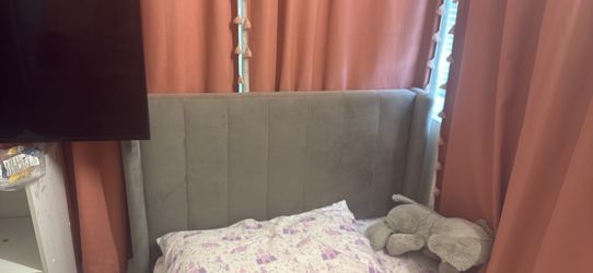 Two twin velvet bed