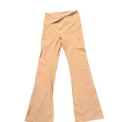 Flared Ribbed V-Waist Leggings with Pockets