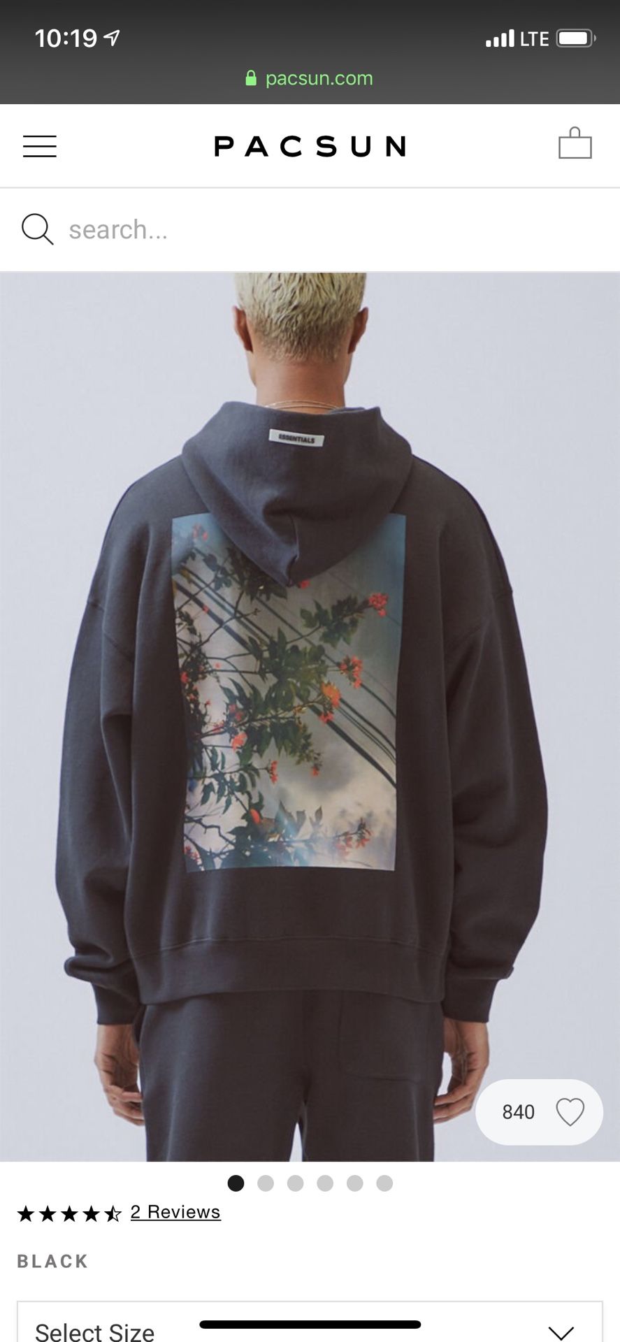 Pacsun FOG Fear Of God Essentials Hoodie. Size Small