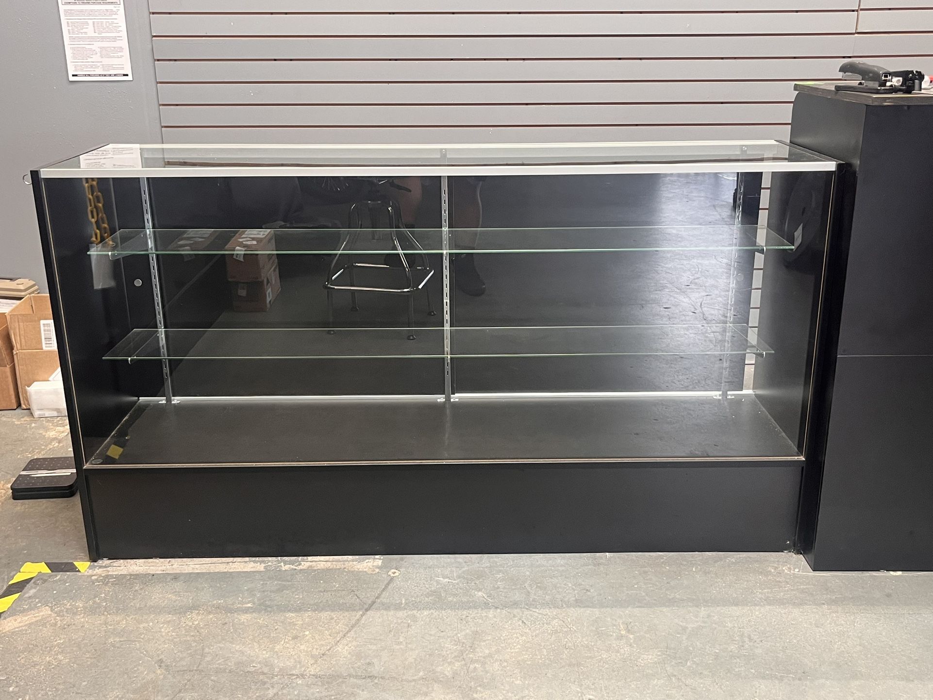 Display Case Glass Shelves 6foot Black 
