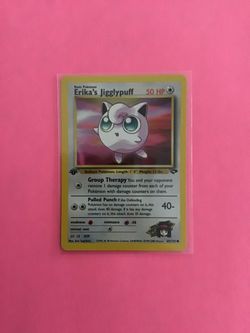 1st edition Erika’s Jigglypuff 69/132 Pokemon Card from Gym Challenge