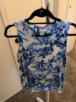 Blue Floral Chicos Top