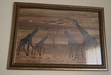 Nice Handmade Rare Safari Giraffe Picture