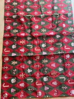 Set of two Size “55X70”   “55X86”Christmas Table Red and Green Xmas Tree Santa Claus Printed Winter Table Décor for Home