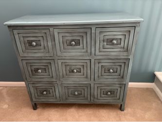 Teal 9 Drawers Dresser