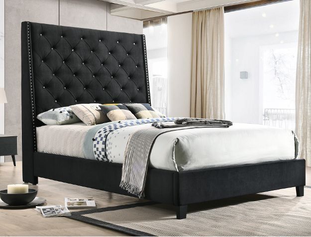 Black Velvet Queen Size Bedframe