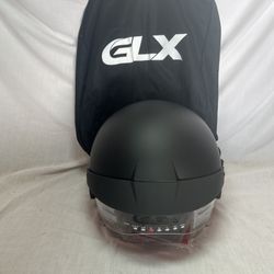 New GLX M14 SniperMotorcycle Helmet Matte Black w/retractable sun visor small