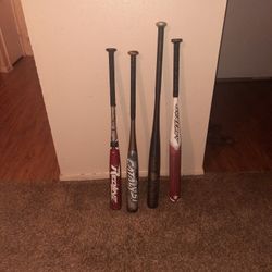 Lot Of 4 Baseball Bats