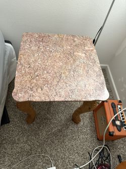 Marble And Wood Carved Tables