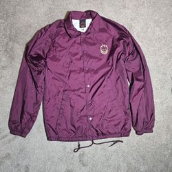 Men's: Small- Spitfire Wheels Button Up Jacket Maroon Skateboarding Windbreaker