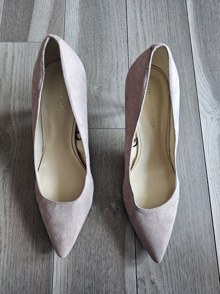 Marc Fisher Suede Like Pink Kitten Heels Pumps Size 8
