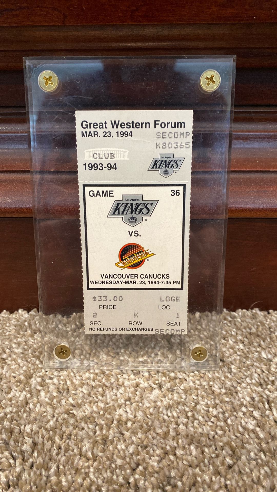 Historic Game Ticket