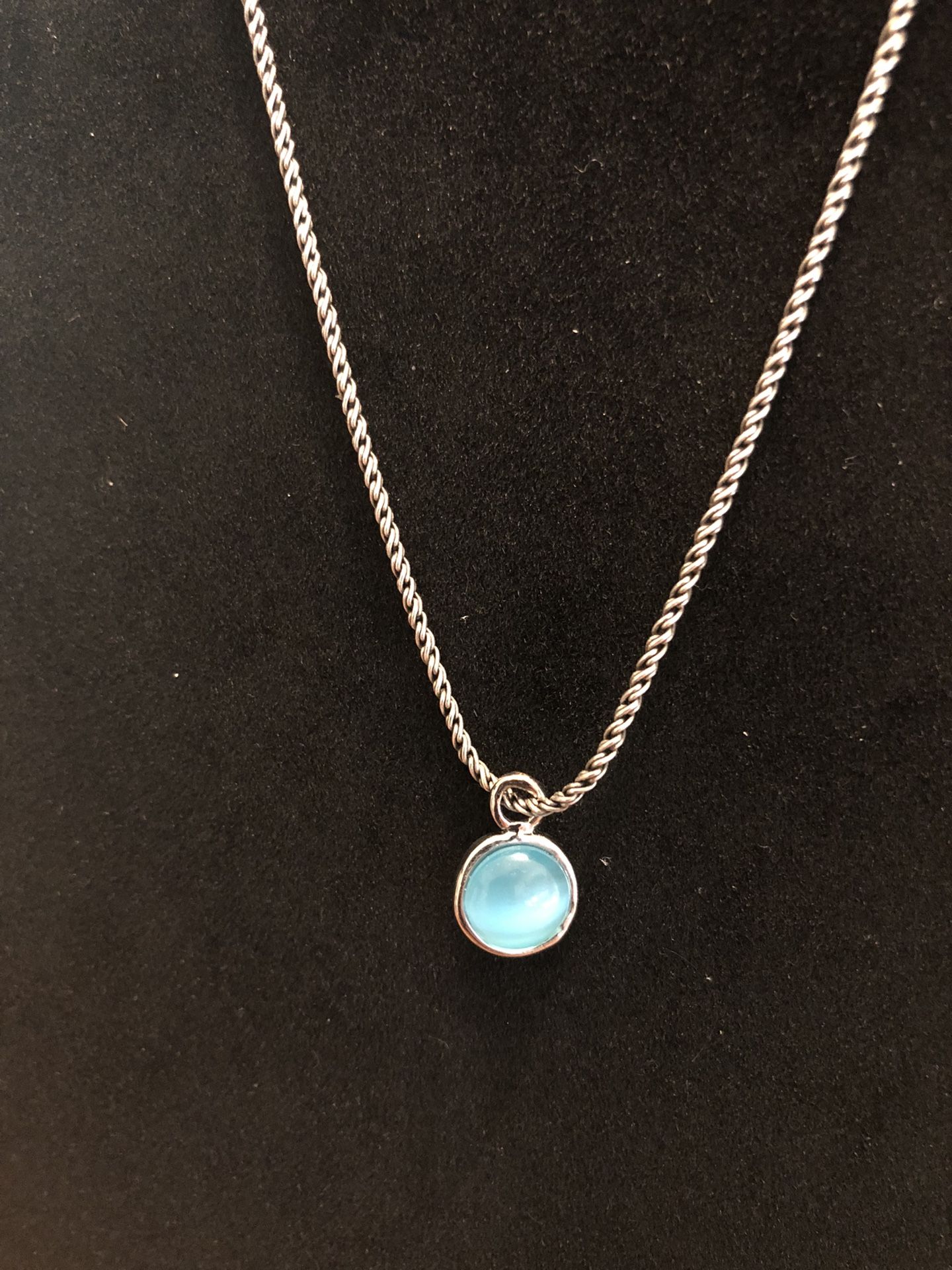 Turquoise Glass Bezel Necklace