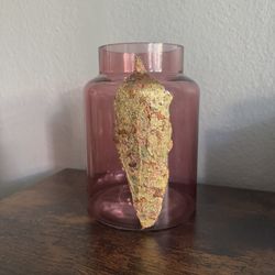 Pink vase with Gilded Flakes 