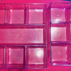 Set of 3 drawers organizer See through sturdy plastic 