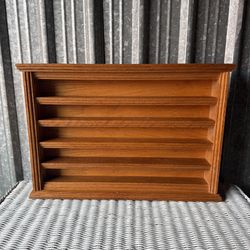 Vintage Solid Wood Wall Shelf Display Rack 23” Rustic MCM Style