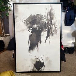 Black & White Abstract Canvas Painting