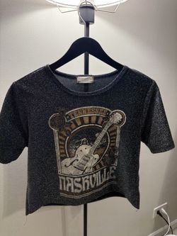 ✨ Sparkly Nashville Graphic Tee – Used, Still Super Cute! (Size XS)
