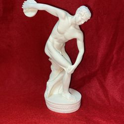 Vintage 8 Inch Alabaster Greek Disc Thrower Imported From Greece (2 available) 
