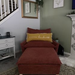 West Elm Bliss Chair & 1/2 With Ottoman