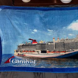 Carnival Cruise Lines 50th Birthday Anniversary Beach Towel - NEW! 30 x 60 in