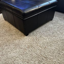 Leather Ottoman With Storage