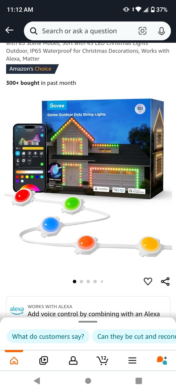 GOVEE OUTDOOR DOT STRING LIGHTS 50FT $100