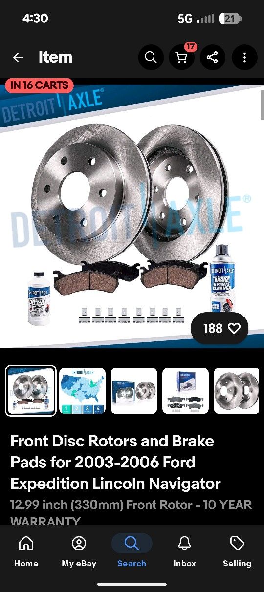 Pads And Rotors, Brand New, 03-06 Navigator Or Expedition