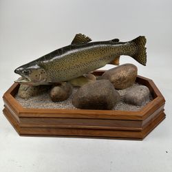 Large, fiberglass, handmade, custom trout statue