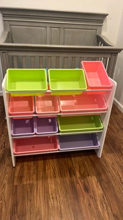 Colorful storage bins