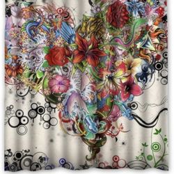 Shower Curtain Tattoo Style 