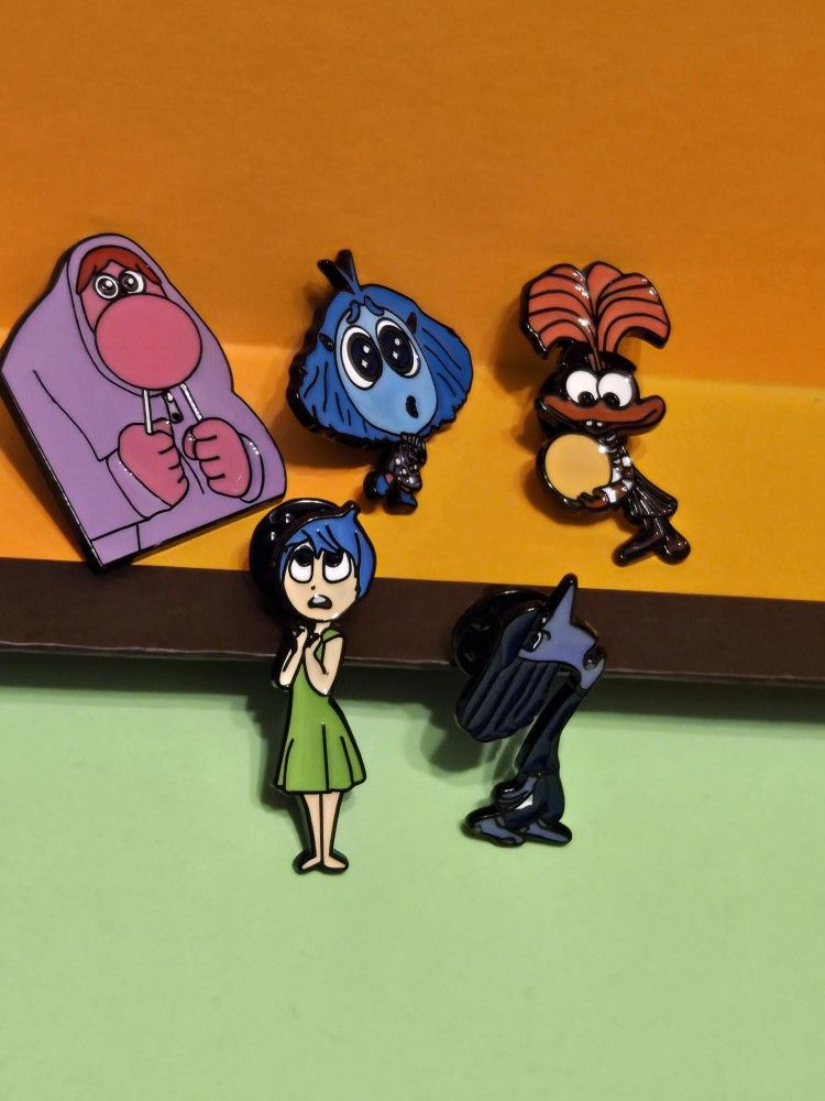 Disney Inside Out 2 Characters Enamel Metal Pin Combo Set