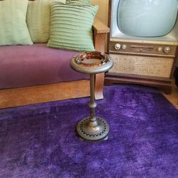 Standing Floor Ashtray Cigar Stand Art Deco Cigarette Gibraltar MFG CO 565-2 Brass Tone Smoking MCM