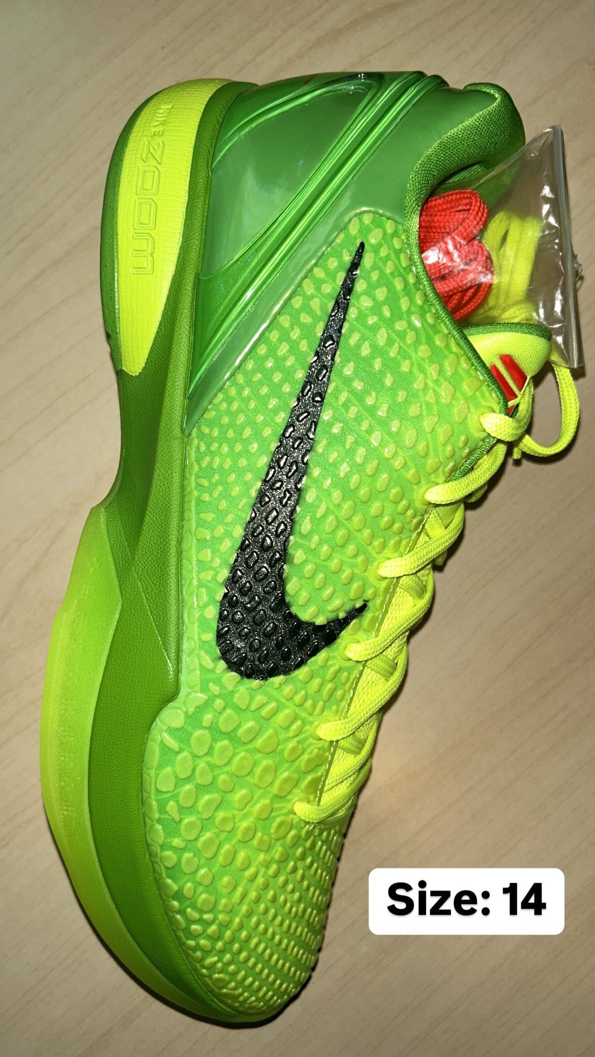 Kobe 6 Grinch Size: 14