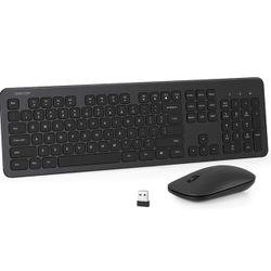 Mini Wireless Keyboard and Mouse Combo, USB Small Keyboard and Mouse, Wireless Mouse and Keyboard Combo, 2.4GHz Quiet Computer Keyboard & Mouse Combos