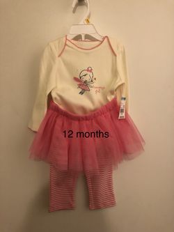 12 months Baby Girl clothes tutu onesie set