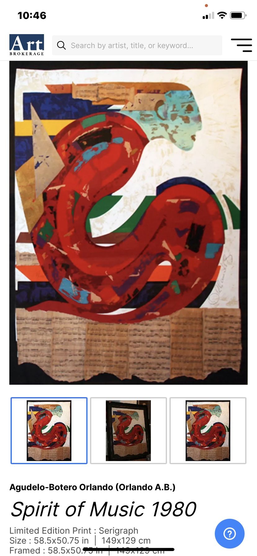 $4995.00 ORLANDO BOTERO SERIGRAPH HUGE FRAMED