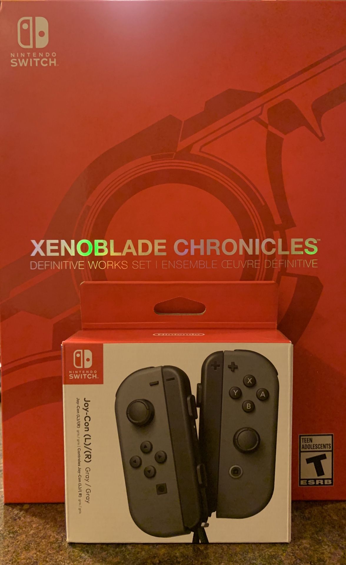 Nintendo Switch joycons and Xenoblade Chronicles special edition bundle