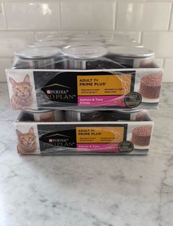 2 Cases (48 Cans) Of Purina Pro Plan Adult 7+ Prime Plus Senior Wet Cat Food - Grain Free, Classic - 3 Oz - Salmon & Tuna