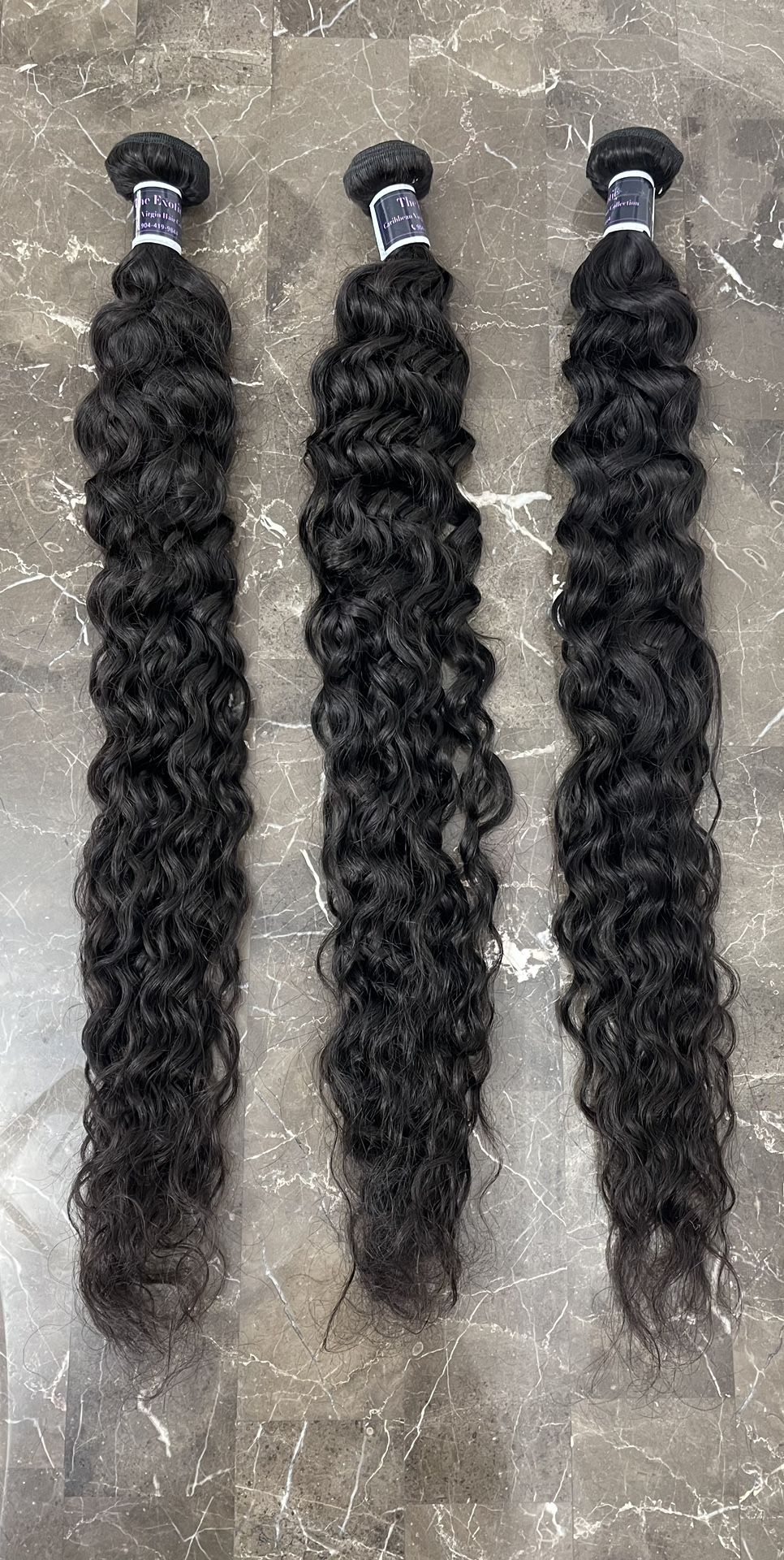 New! 3x 28” Water Wave, Wet N Wavy, Virgin Human Hair Bundles