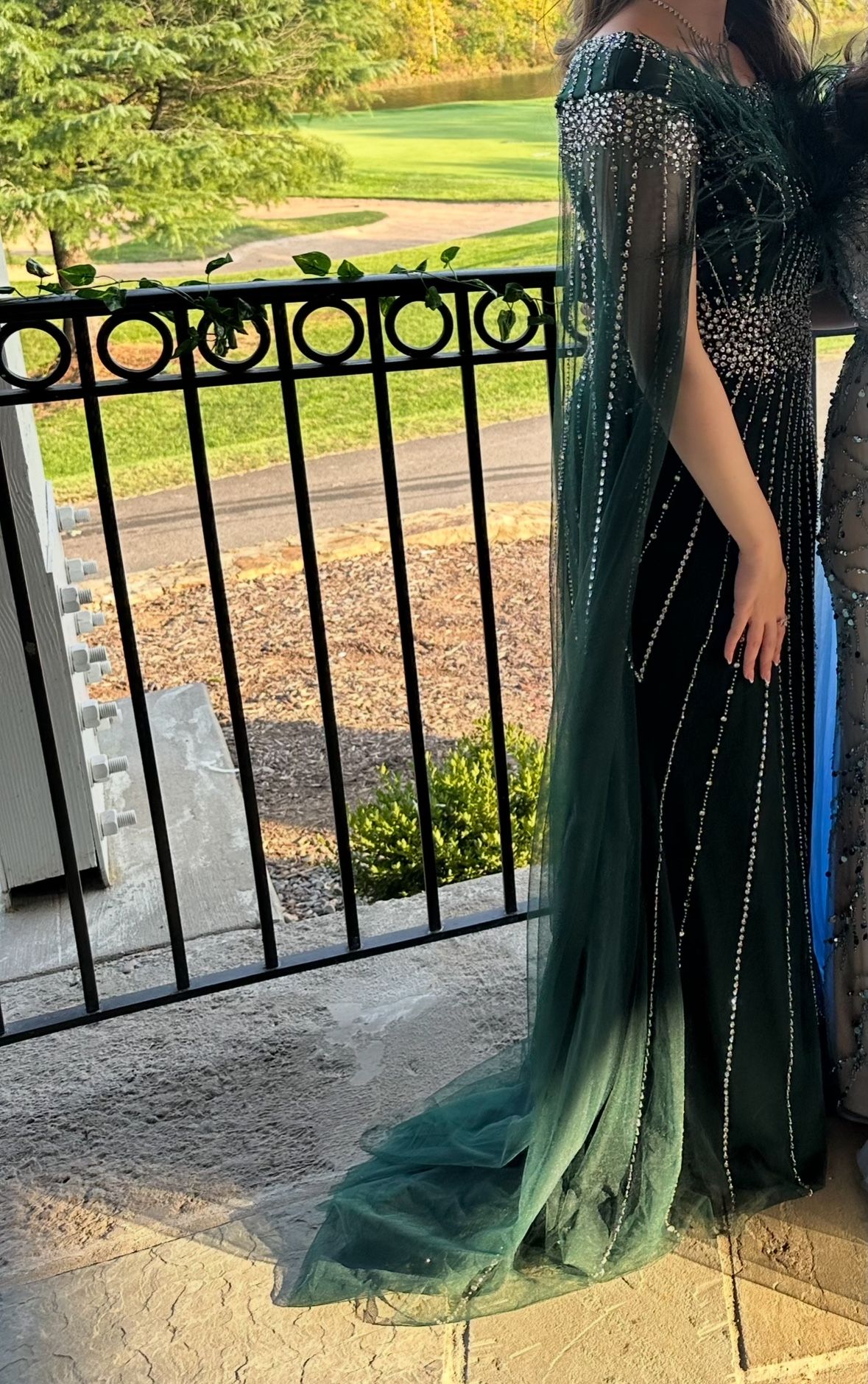 Modest Emerald Green Fitted Gown