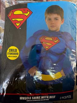 New child standard Superman muscle shirt with belt $10