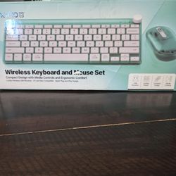 Teal Wireless Mouse And Keyboard