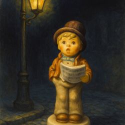 Hummel Goebel 2002 TMK-8 Lamplight Caroler HUM 847 Club Box/COA, 4”
