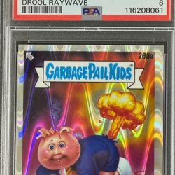 PSA NM-MT 8 Garbage Pail Kids Series 7 ADAM BOOM Drool Raywave Refractor 